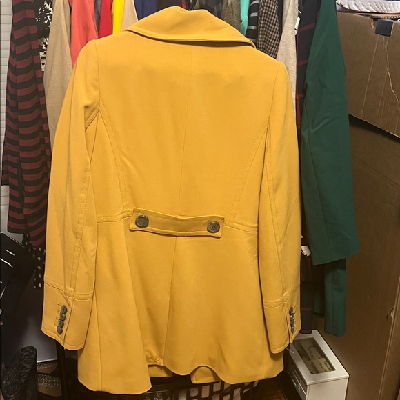 🚫SOLD🚫NWT The Limited Mustard Double-Breasted Pea Coat - Picture 5 of 6
